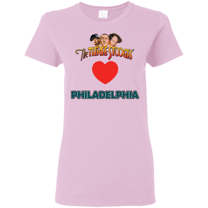 Three Stooges Love Philadelphia Ladies Heart T-Shirt