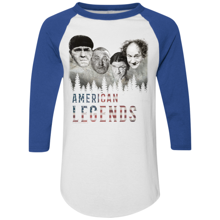Three Stooges American Legends Colorblock Raglan 3/4 Sleeve T-Shirt