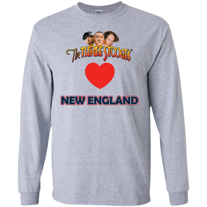 Three Stooges Love New England Long Sleeve Heart Shirt