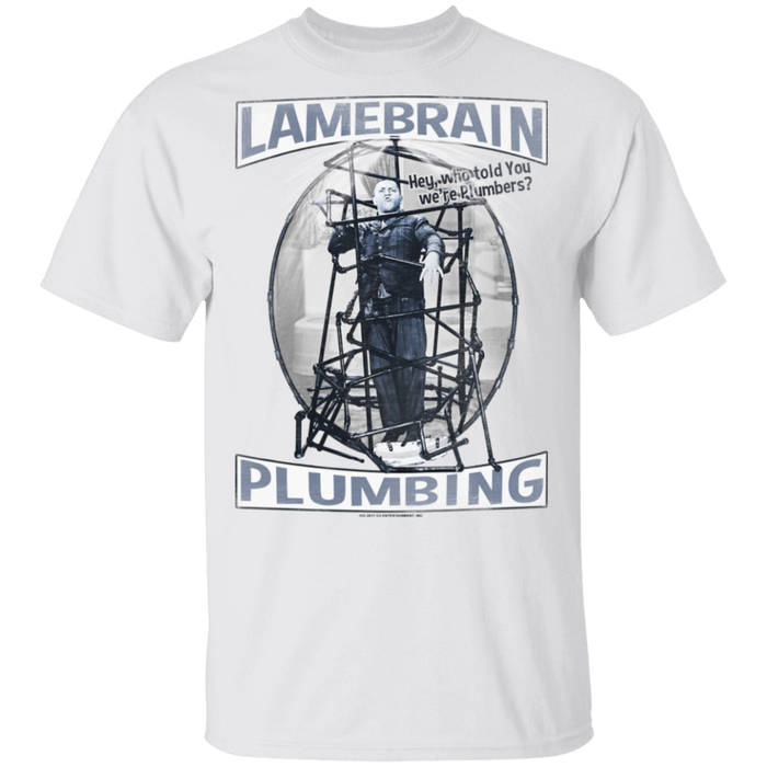 Three Stooges Curly In Pipes Lamebrain Plumbing T-Shirt