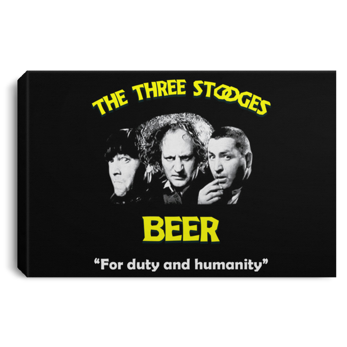 Three Stooges Beer Landscape Canvas .75In Frame