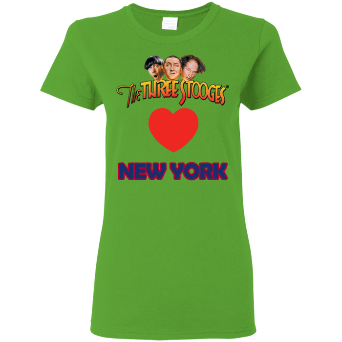 Three Stooges Love New York Ladies Heart T-Shirt