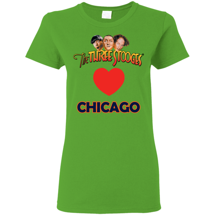 Three Stooges Love Chicago Ladies Heart T-Shirt