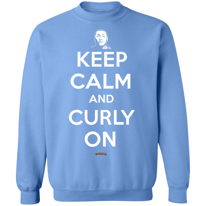 Three Stooges Keep Calm And Curly On Crewneck Sweatshirt