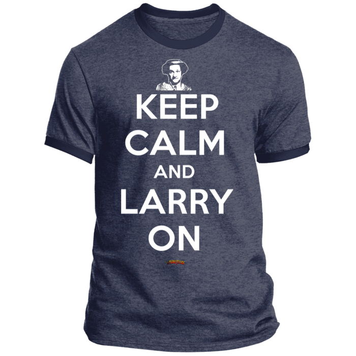 Three Stooges Keep Calm And Larry On Ringer Tee Shirt