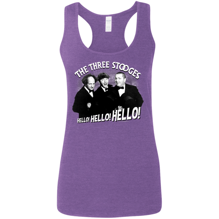 Three Stooges Hello Hello Hello Ladies' Softstyle Racerback Tank Top