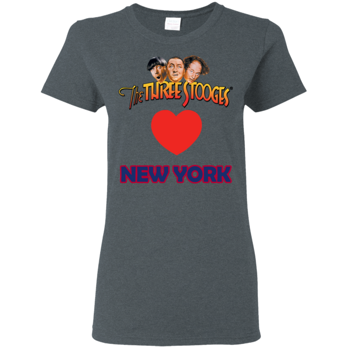 Three Stooges Love New York Ladies Heart T-Shirt