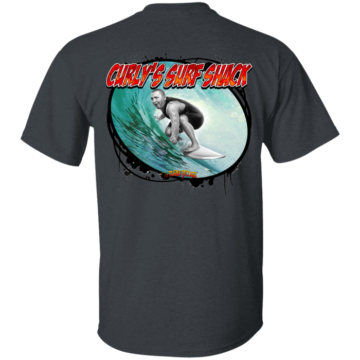 Three Stooges Curly Surf Shack T-Shirt Back Design