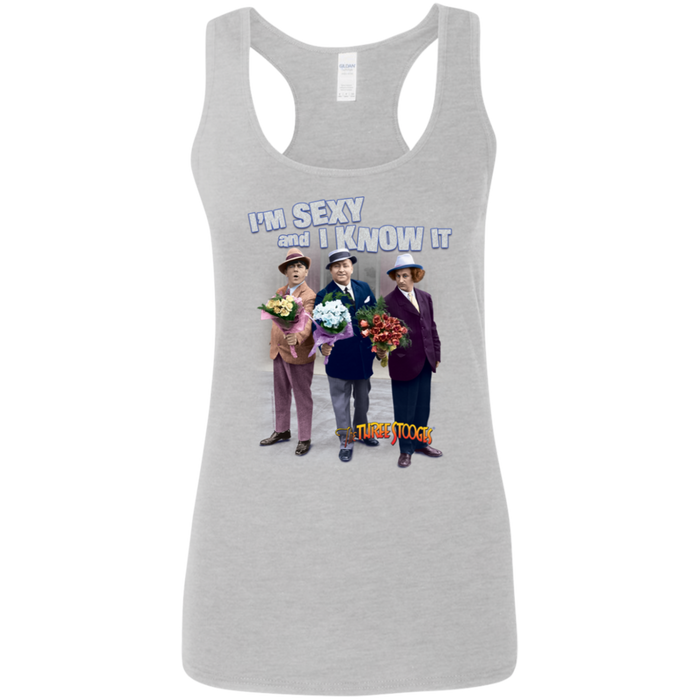 Three Stooges I Know I'm Sexy Ladies' Softstyle Racerback Tank Top