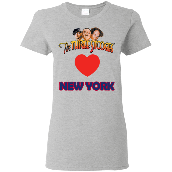 Three Stooges Love New York Ladies Heart T-Shirt
