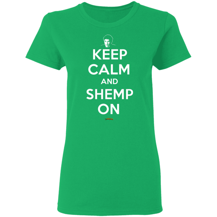 Three Stooges Keep Calm And Shemp On Ladies' T-Shirt