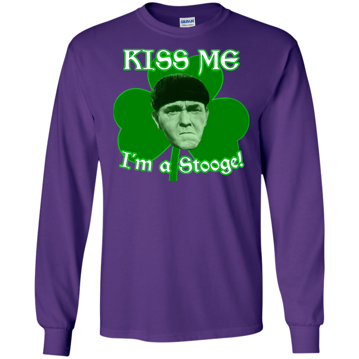 Three Stooges Kiss Me I'm A Stooge Long Sleeve T-Shirt