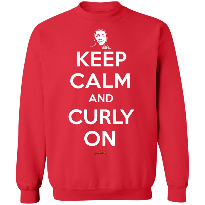 Three Stooges Keep Calm And Curly On Crewneck Sweatshirt