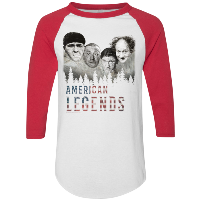 Three Stooges American Legends Colorblock Raglan 3/4 Sleeve T-Shirt