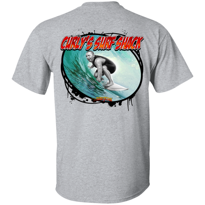 Three Stooges Curly Surf Shack T-Shirt Back Design