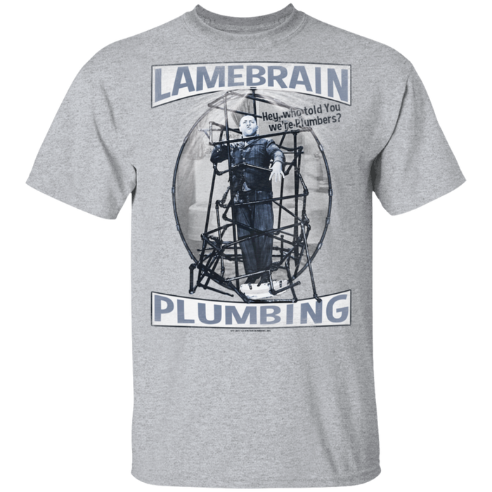 Three Stooges Curly In Pipes Lamebrain Plumbing T-Shirt