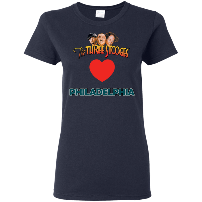 Three Stooges Love Philadelphia Ladies Heart T-Shirt