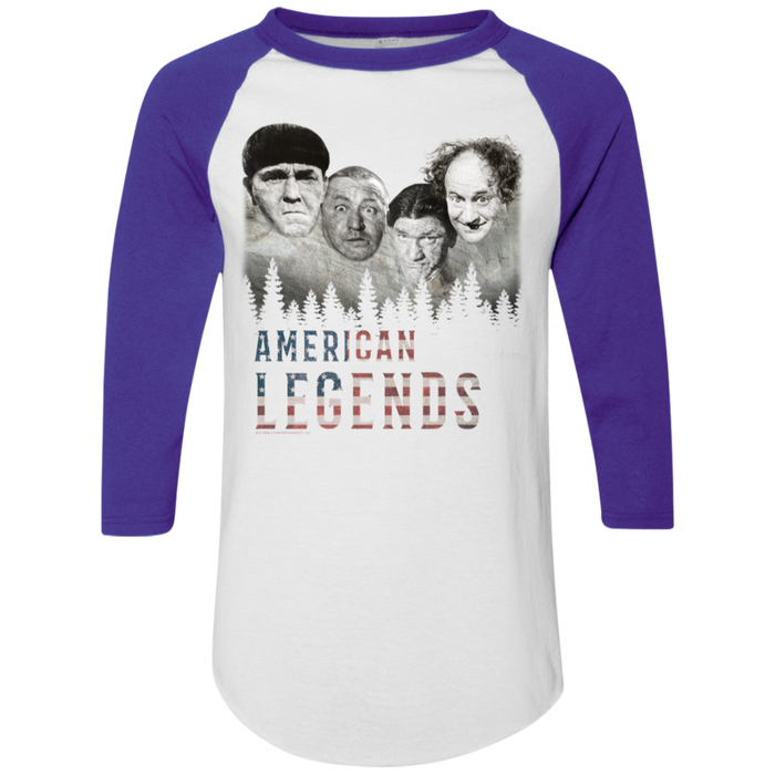 Three Stooges American Legends Colorblock Raglan 3/4 Sleeve T-Shirt