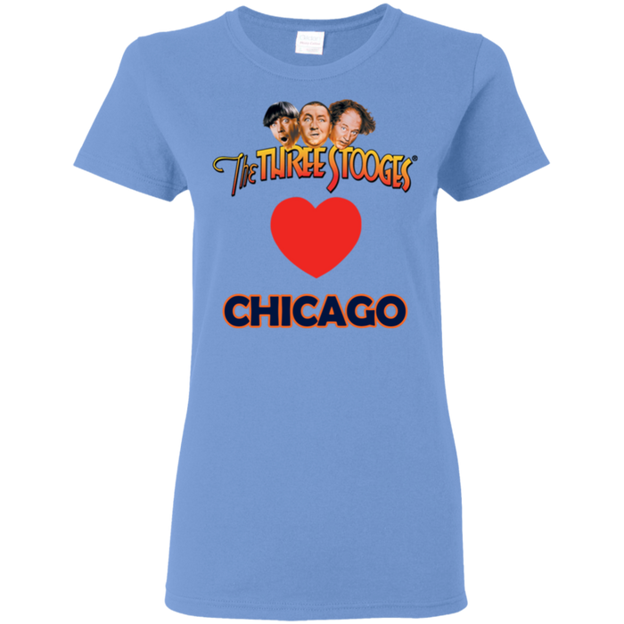 Three Stooges Love Chicago Ladies Heart T-Shirt