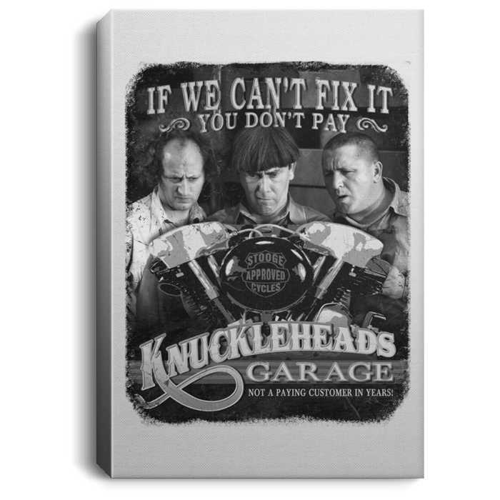 Three Stooges Knuckleheads Garage Portrait Canvas .75In Frame