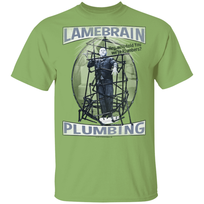 Three Stooges Curly In Pipes Lamebrain Plumbing T-Shirt