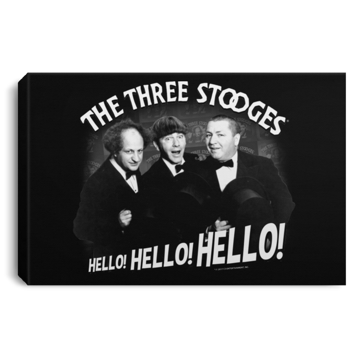 Three Stooges Hello Hello Hello Landscape Canvas .75In Frame