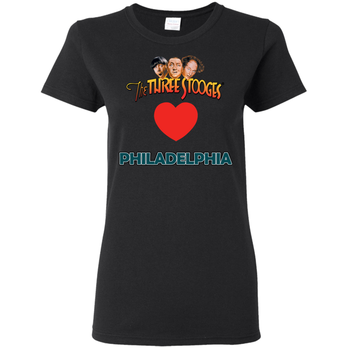 Three Stooges Love Philadelphia Ladies Heart T-Shirt