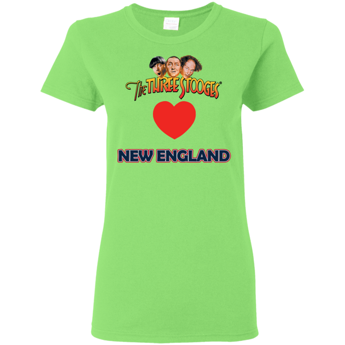 Three Stooges Love New England Ladies Heart T-Shirt