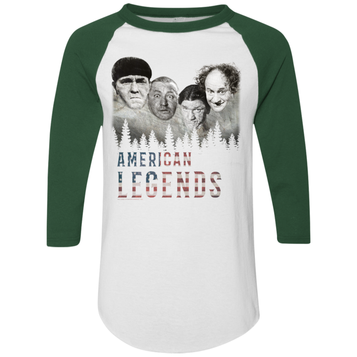 Three Stooges American Legends Colorblock Raglan 3/4 Sleeve T-Shirt
