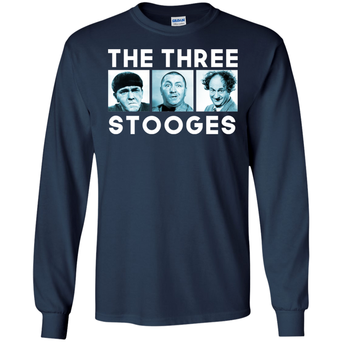Three Stooges Three Squares Long Sleeve T-Shirt