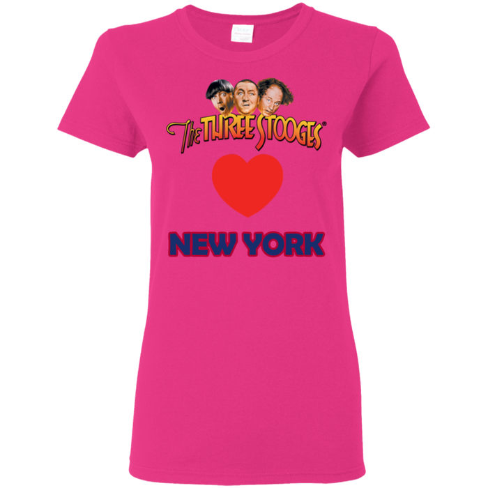 Three Stooges Love New York Ladies Heart T-Shirt