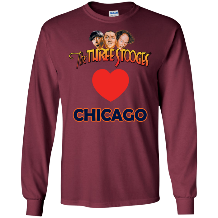 Three Stooges Love Chicago Long Sleeve Heart Shirt