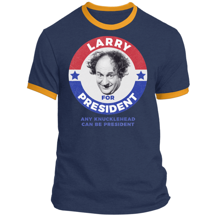 Three Stooges Larry For President Ringer T-Shirt