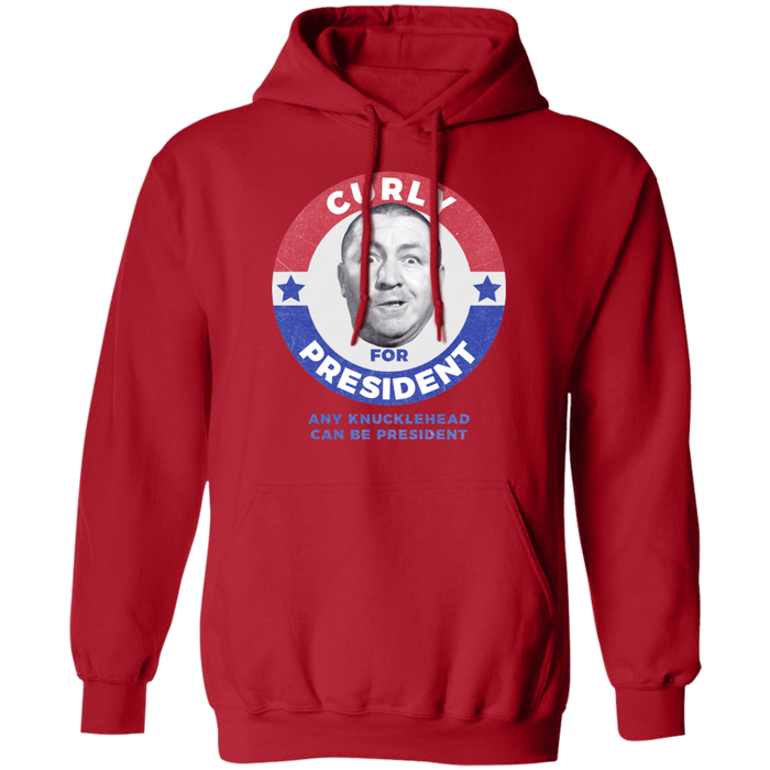 Three Stooges Curly For President Pullover Hoodie