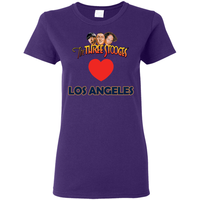 Three Stooges Love Los Angeles Ladies Heart T-Shirt