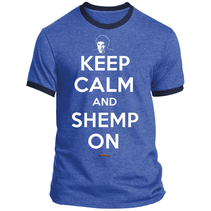 Three Stooges Keep Calm And Shemp On Ringer Tee Shirt