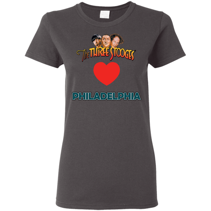 Three Stooges Love Philadelphia Ladies Heart T-Shirt