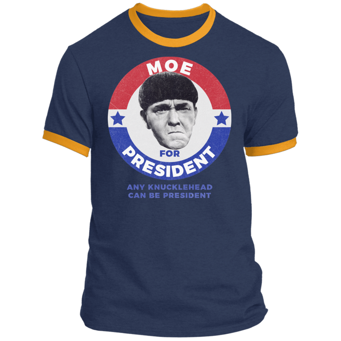 Three Stooges Moe For President Ringer T-Shirt