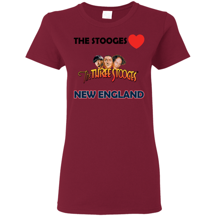 Three Stooges Love New England Ladies T-Shirt