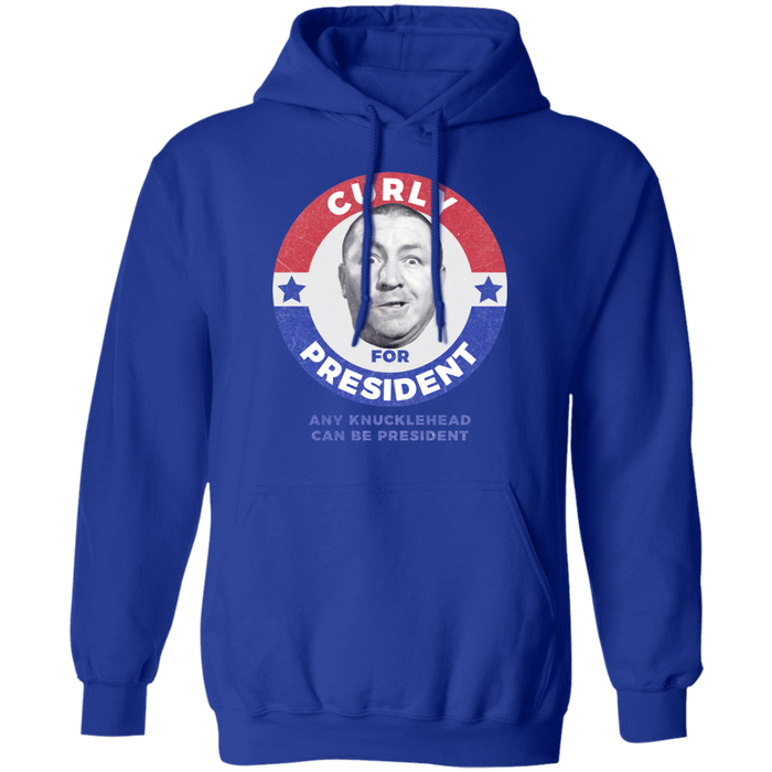 Three Stooges Curly For President Pullover Hoodie