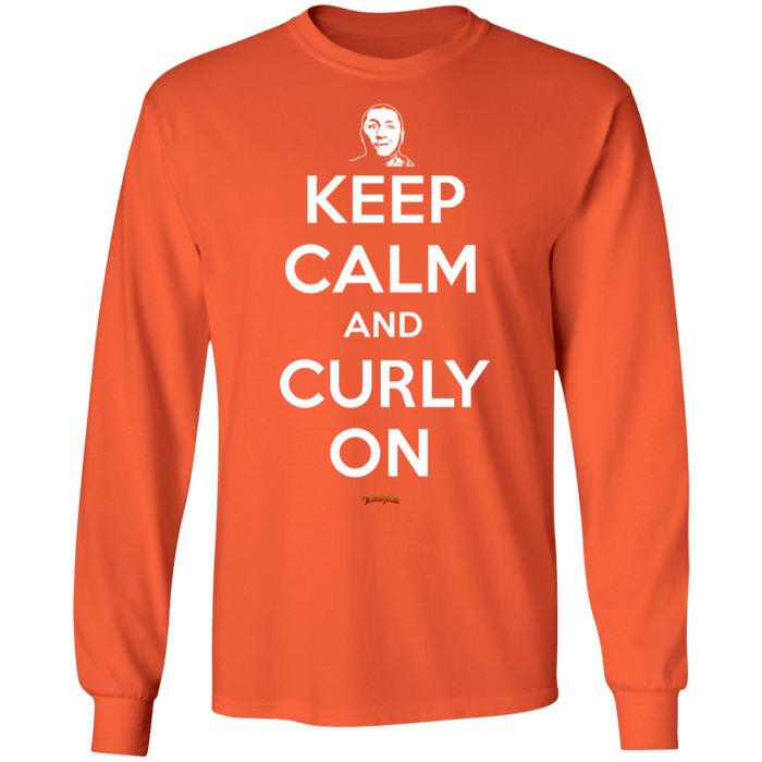 Three Stooges Keep Calm And Curly On Long Sleeve T-Shirt