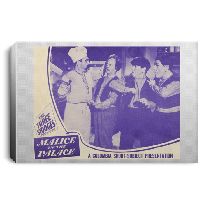 Three Stooges Malice In The Palace Lobby Card Portrait Canvas .75In Frame