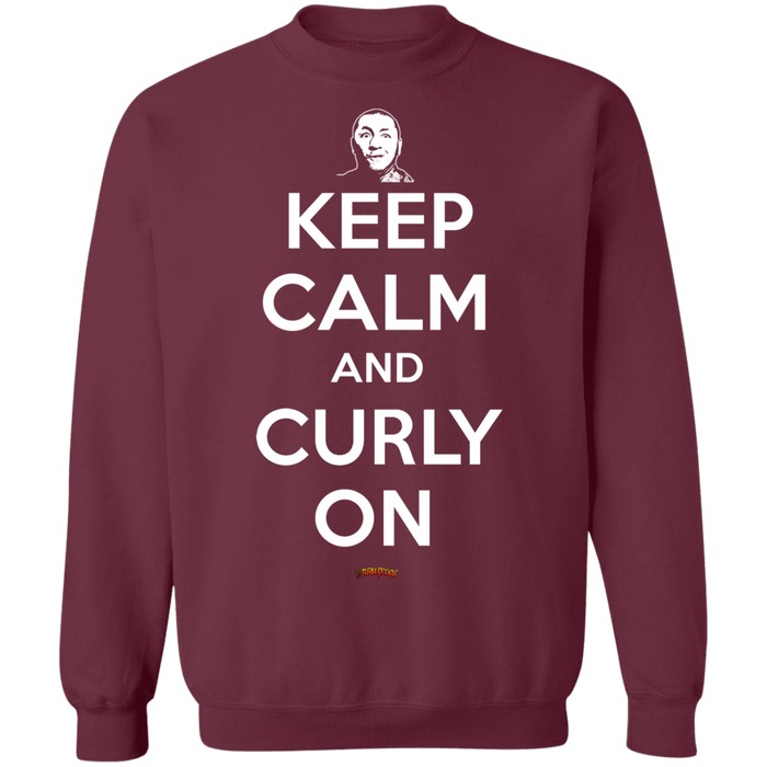 Three Stooges Keep Calm And Curly On Crewneck Sweatshirt