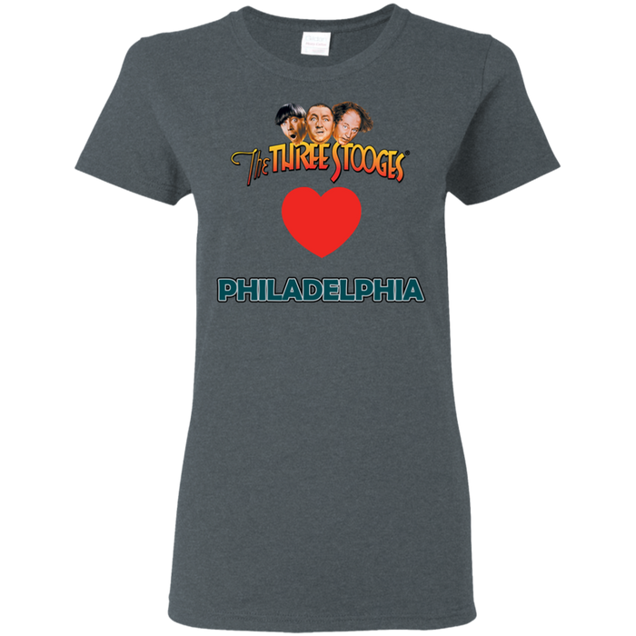 Three Stooges Love Philadelphia Ladies Heart T-Shirt