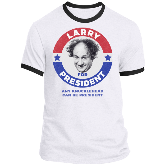 Three Stooges Larry For President Ringer T-Shirt