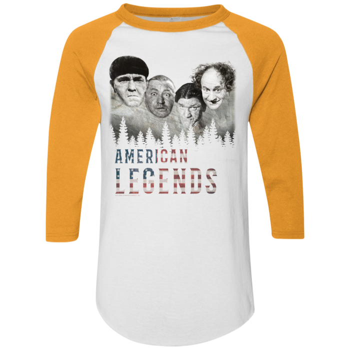 Three Stooges American Legends Colorblock Raglan 3/4 Sleeve T-Shirt