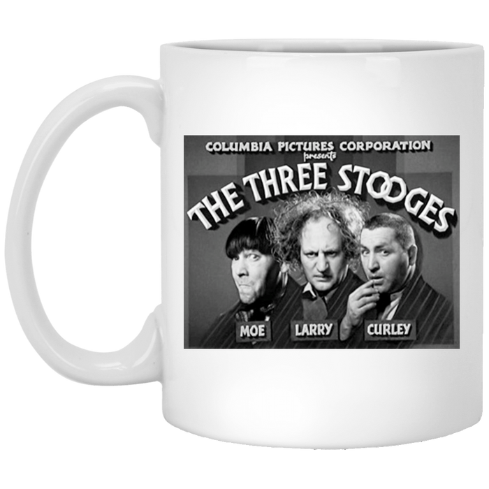 Three Stooges Classic Credits 11 Oz. White Mug