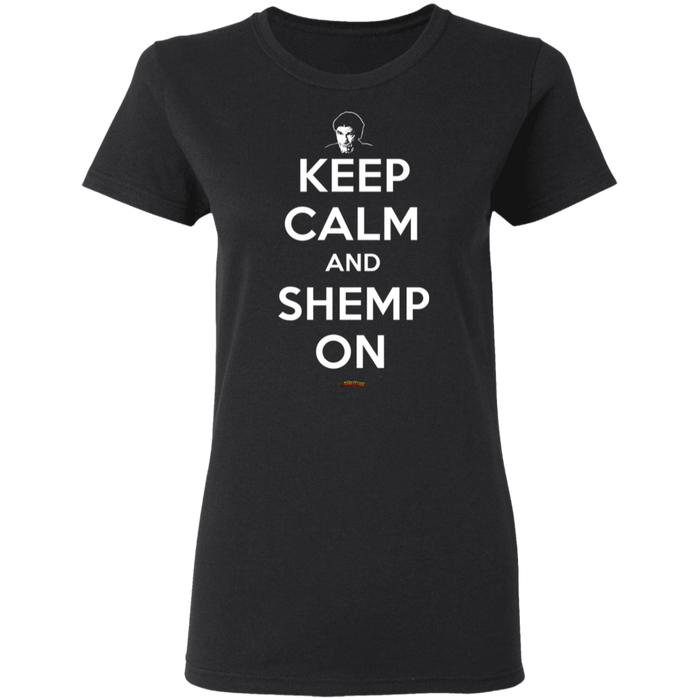 Three Stooges Keep Calm And Shemp On Ladies' T-Shirt