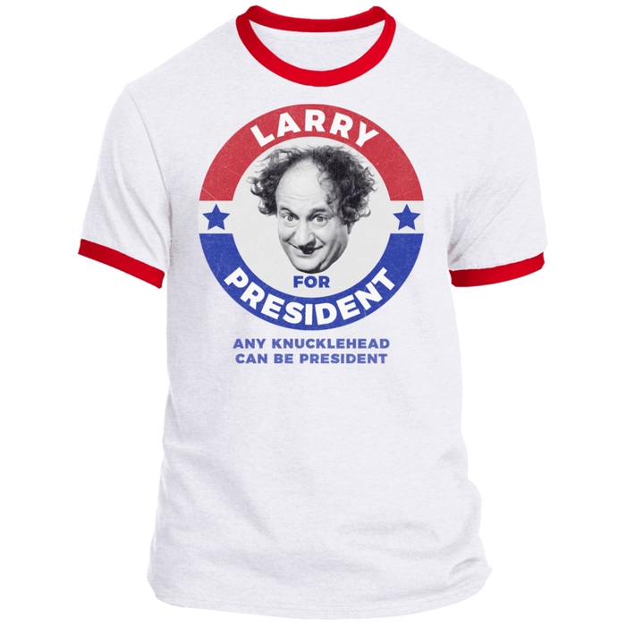 Three Stooges Larry For President Ringer T-Shirt