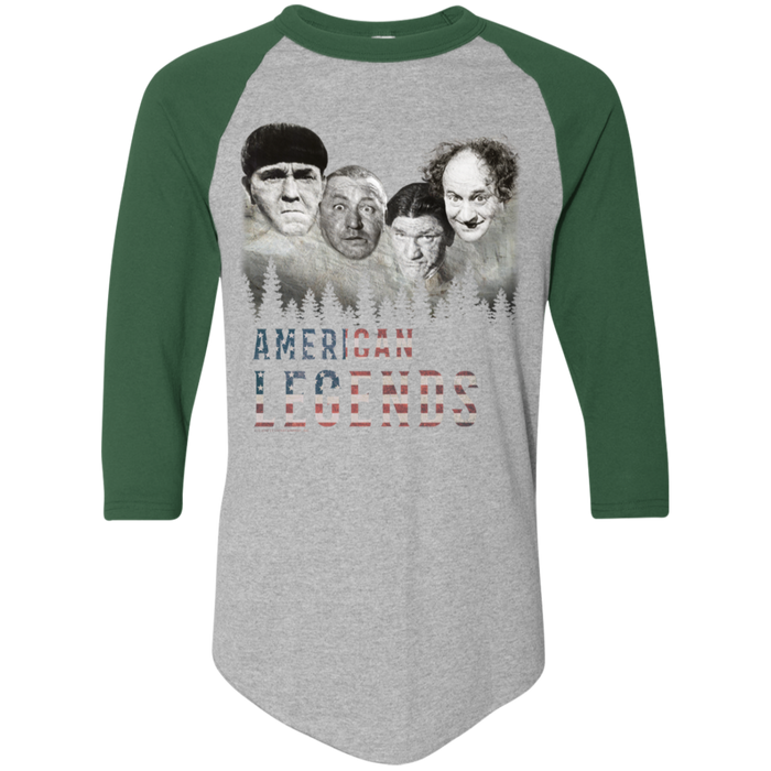 Three Stooges American Legends Colorblock Raglan 3/4 Sleeve T-Shirt